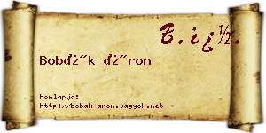 Bobák Áron névjegykártya